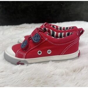 See Kai Run Basics Boy Toddler Red Sneakers Size 7 Loop Fastener Straps